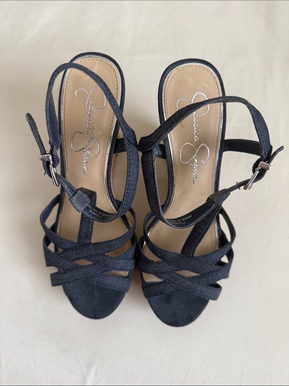 Jessica Simpson Dark Navy Strappy Heeled Sandals